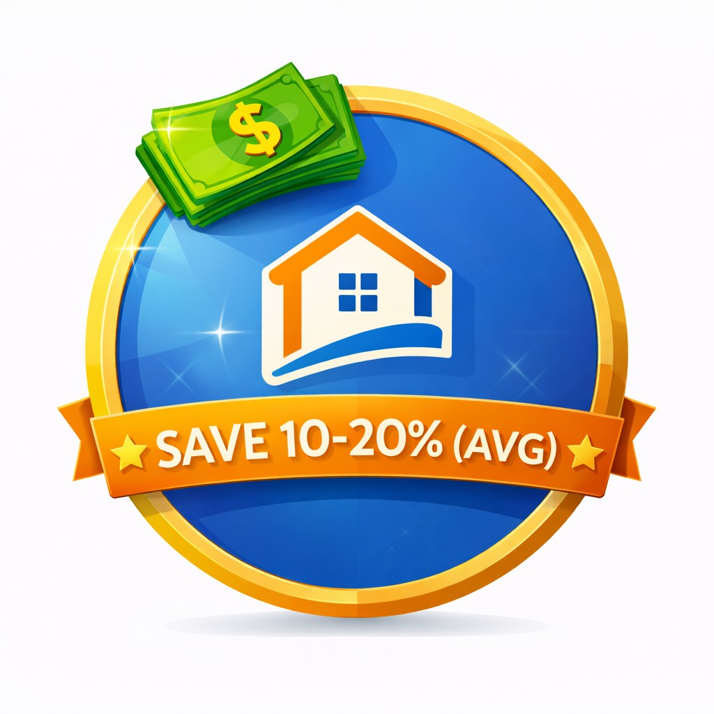Save 10-20% on average badge